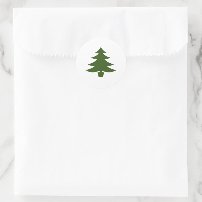 Baum Runder Aufkleber (Tasche)
