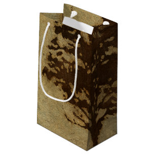 Baum-Silhouette auf Bronzehintergrund Kleine Geschenktüte