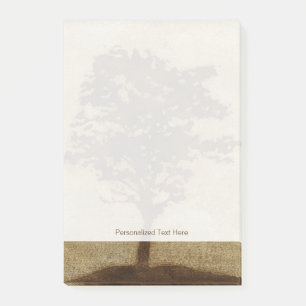 Baum-Silhouette auf Bronzehintergrund Post-it Klebezettel