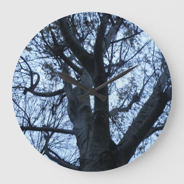 Baum-Silhouette-Fotokopieruhr Große Wanduhr (Vorderseite)
