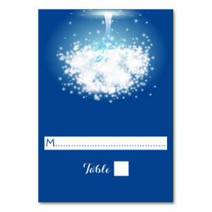 Baum, strahlend blaue Hochzeitsstimmung Platzkarte Tischnummer