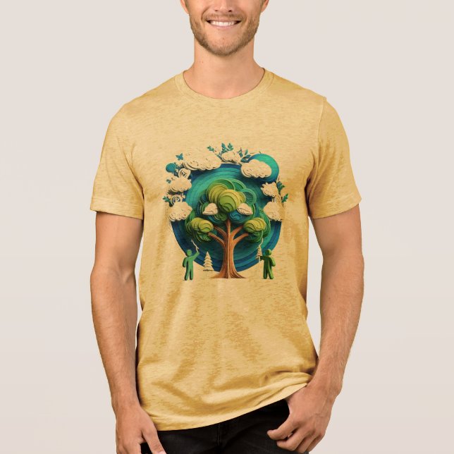 Baum-T - Shirt-Design gerettet Tri-Blend Shirt (Vorderseite)