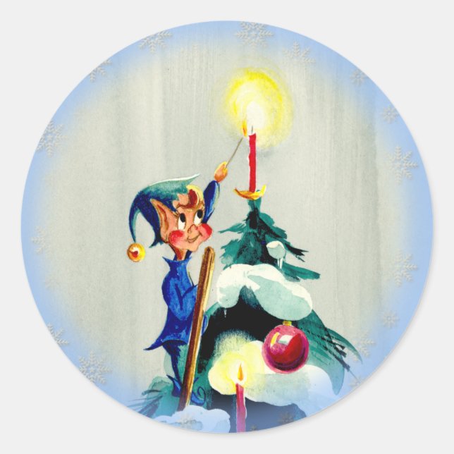 BAUM TOP ELF VON SHARON SHARPE RUNDER AUFKLEBER (Vorderseite)
