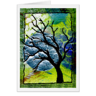 Baum-und Mond-Faser-Kunst