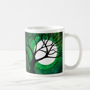 Baum und Mond - Grün Tasse