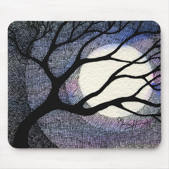 Baum-und Mond-Kreuz ausgebrütet Mousepad (Vorne)