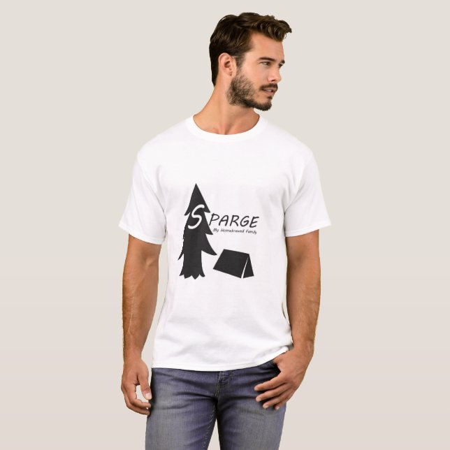 Baum und Zelt Sparge. T-Shirt (Vorne ganz)