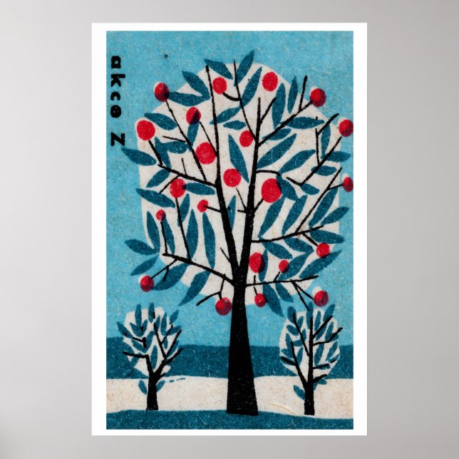 Baum voller roter Äpfel - Matchbox-Druck Poster (Vorne)