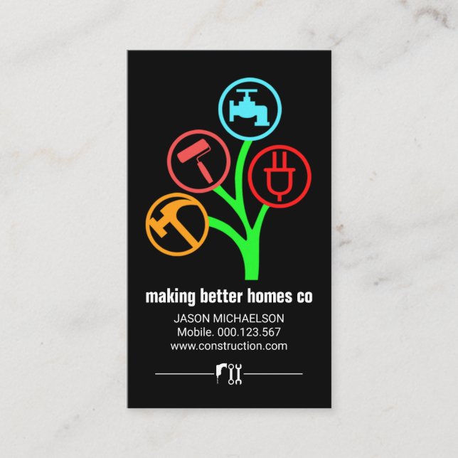 Baum von Handyman-Tools Visitenkarte (Vorderseite)
