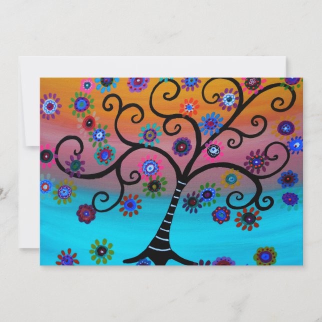 Baum von Leben-Bar-Schläger B'nai Mitzvah Einladung (Vorderseite)