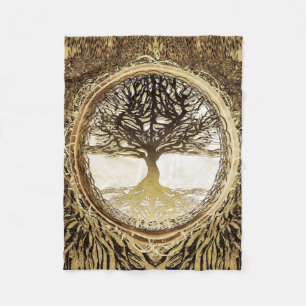Baum von Leben-Brown-Baum durch Amelia Carrie Fleecedecke