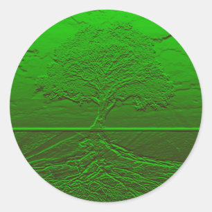 Baum von Leben-Grün-Energie Runder Aufkleber