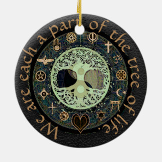 Baum von Leben Yin Yang Frieden Keramik Ornament