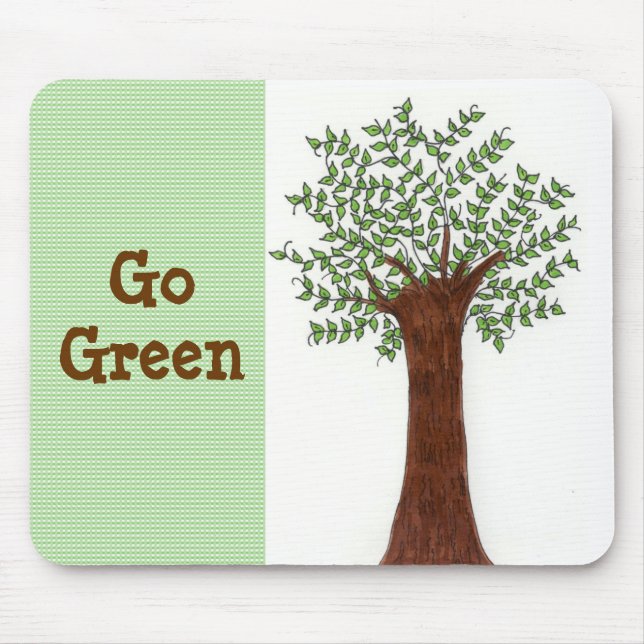 Baum wachsen - Grün gehen Mousepad (Vorne)