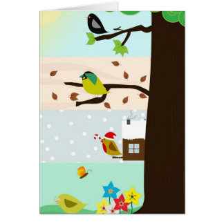 Baum während der vier Jahreszeiten