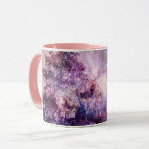 Baum Winter Wonderland Rosa Lila Kunst Tasse Cup