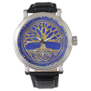 Baum - Yggdrasil - Lapis Lazuli Armbanduhr
