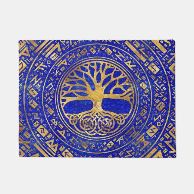 Baum - Yggdrasil - Lapis Lazuli Fußmatte (Vorderseite)