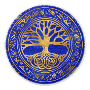Baum - Yggdrasil - Lapis Lazuli Keramikknauf