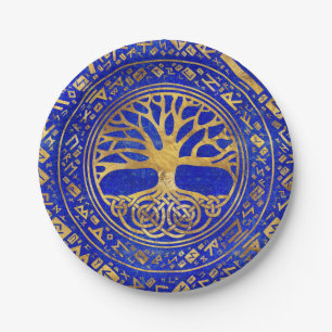 Baum - Yggdrasil - Lapis Lazuli Pappteller