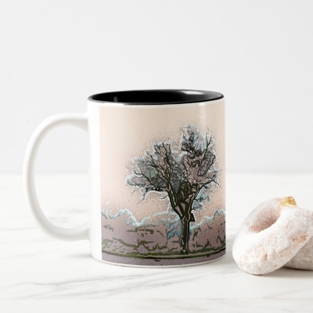 BAUM ZWEIFARBIGE TASSE (Mit Donut)
