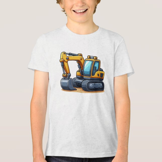 Baumaschine/Bagger  Tri-Blend Shirt (Vorderseite)