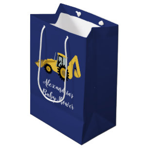 Baumaschinen-Bagger-Babyparty-Geschenktasche Mittlere Geschenktüte