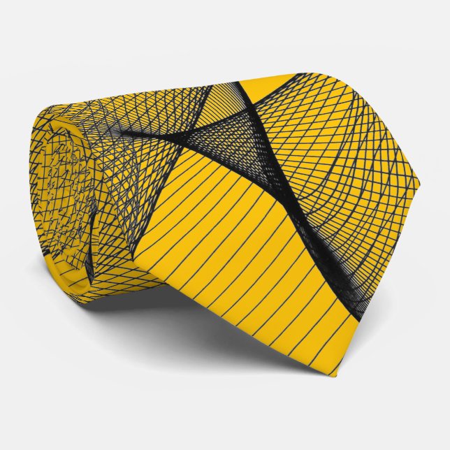 Baumaschinen Gelb & Grau "Spider Web" Krawatte (Gerollt)