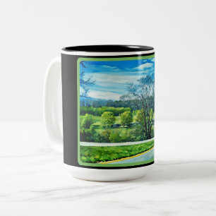 Baumbedeckte Landschaftslandschaft Tasse