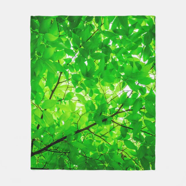 Baumblattmuster Fleecedecke (Vorderseite)