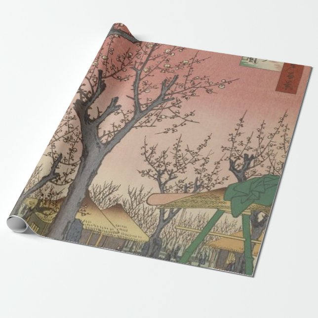 Baumblüten Pflaumengarten Japanisch Geschenkpapier (Ungerollt)