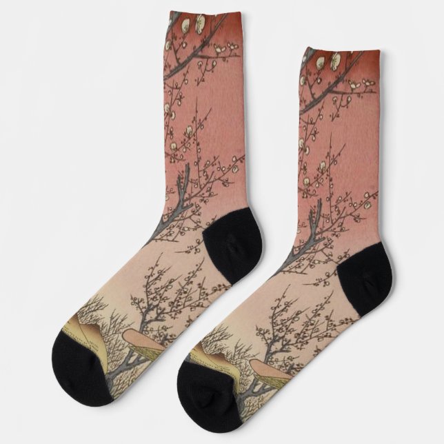 Baumblüten Pflaumengarten Japanisch Socken (Linkes Detail)