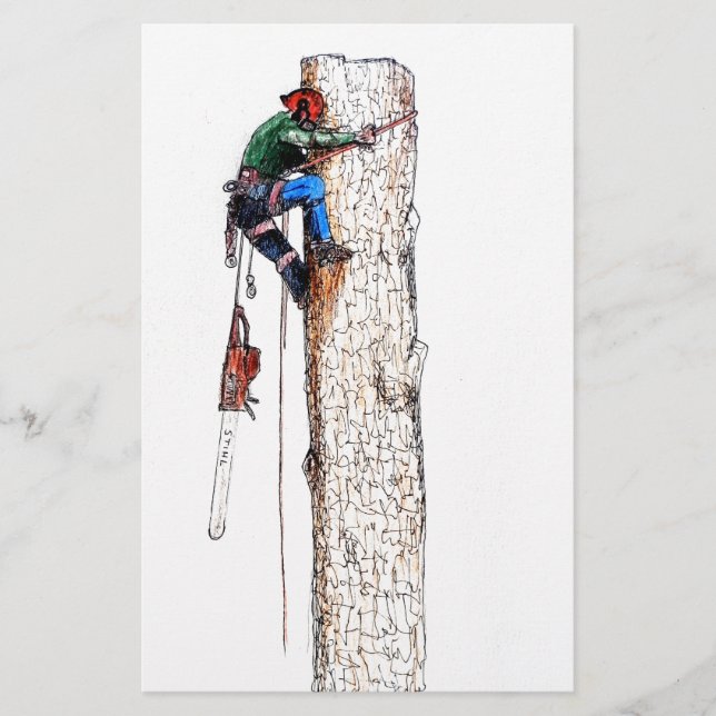 Baumchirurg Arborist Briefpapier (Vorderseite)
