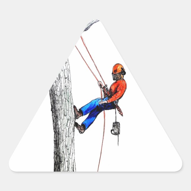 Baumchirurg Arborist Dreieckiger Aufkleber (Vorderseite)