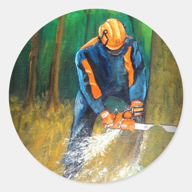Baumchirurg Arborist Forester Runder Aufkleber (Vorderseite)