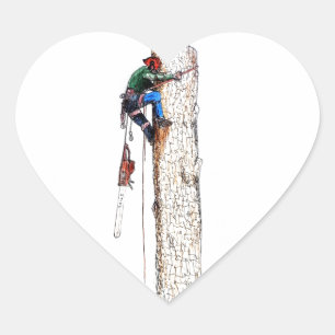 Baumchirurg Arborist Herz-Aufkleber