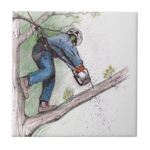 Baumchirurg Arborist Lumberjack Fliese
