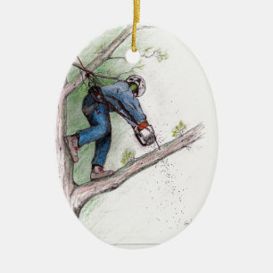 Baumchirurg Arborist Lumberjack Keramikornament
