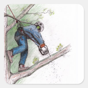 Baumchirurg Arborist Lumberjack Quadratischer Aufkleber