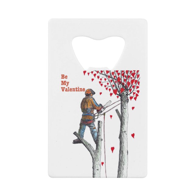Baumchirurg Arborist Valentine Card Geldbeutel Flaschenöffner (Vorderseite)