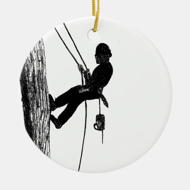 Baumchirurg Arborist Weihnachtsgeschenk Keramik Ornament (Vorne)