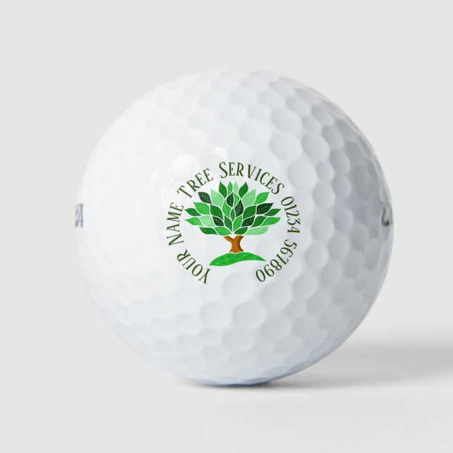 Baumdarstellung mit Muster für grüne Blätter. Golfball (Vorderseite)