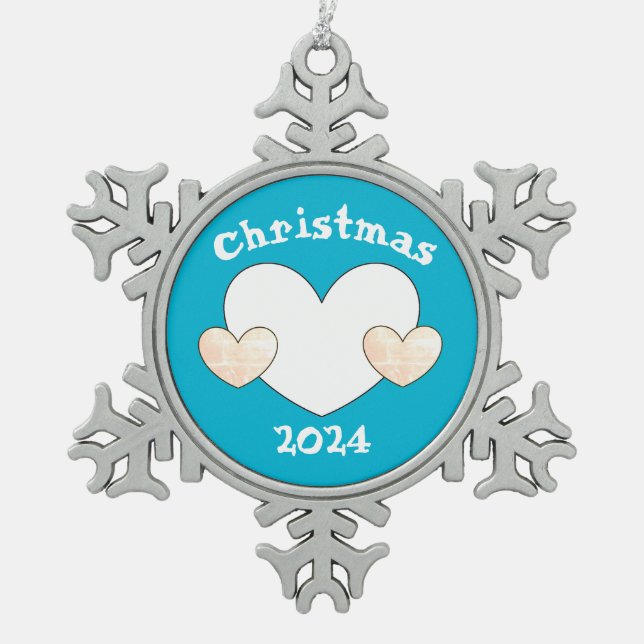 Baumdekoration von dalDesignNZ Schneeflocken Zinn-Ornament (Vorderseite)