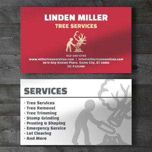 Baumdienst Arborist Professionell Rot Visitenkarte