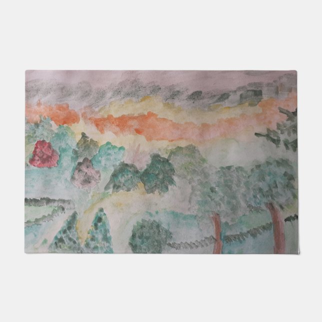 Bäume an der Bucht Mat Fußmatte (Vorderseite)