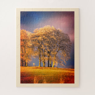 Bäume an einem frostigen Morgen Puzzle