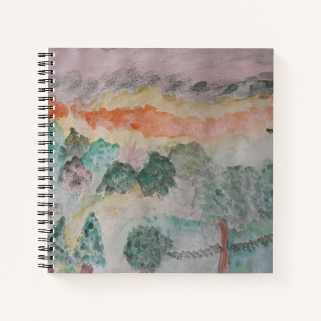 Bäume auf dem Bay Spiral Notebook Notizbuch (Vorderseite)