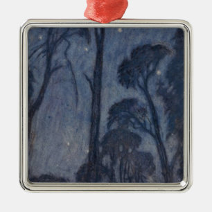 Bäume bei Twilight (von Edward Robert Hughes) Ornament Aus Metall