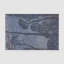 Bäume bei Twilight (von Edward Robert Hughes) Seidenpapier