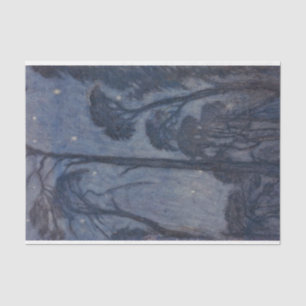 Bäume bei Twilight (von Edward Robert Hughes) Seidenpapier